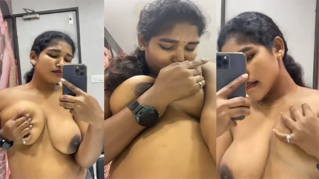 Desi Tamil Wife Pressing Boobs Viral Pron Video